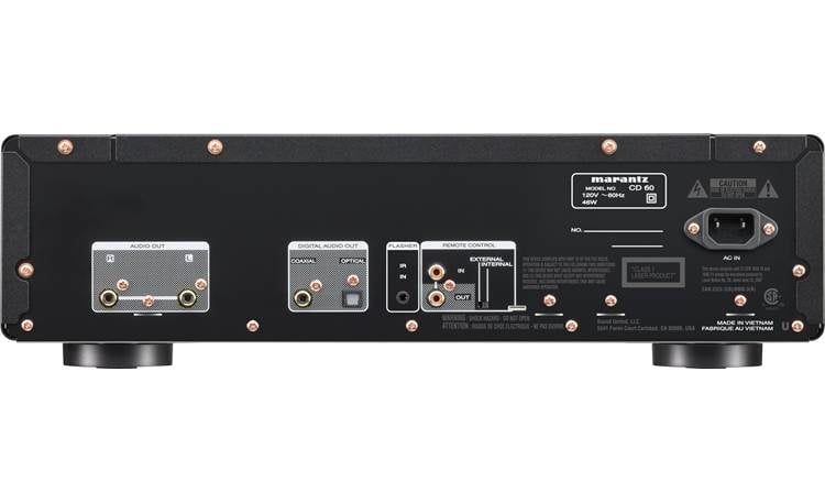 Marantz CD60 Back panel features analog and digital outputs and remote control options