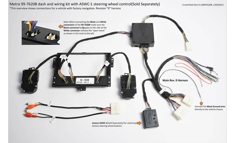 Metra 99-7620B Dash and Wiring Kit Tech Graphic 