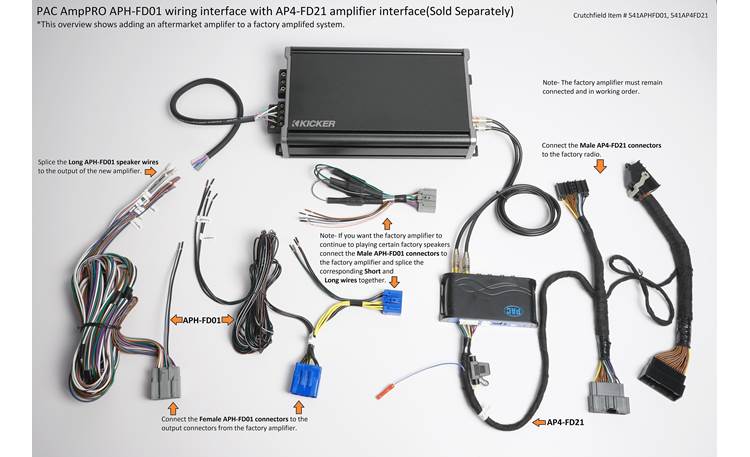 PAC APH-FD01 Wiring Interface Works With PAC's AmpPro Module To Install ...