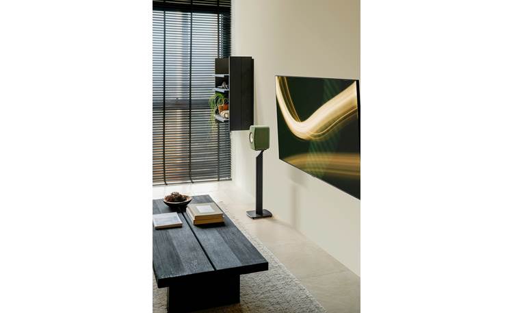 KEF LSX II Single speaker, shown on matching KEF stand (not included)
