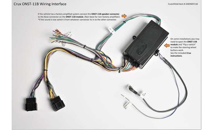 Crux ONST-11B Wiring Interface Tech Graphic 