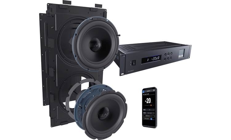 SVS 3000 In-wall Dual Subwoofer System Control with the SVS smartphone app (phone not included)