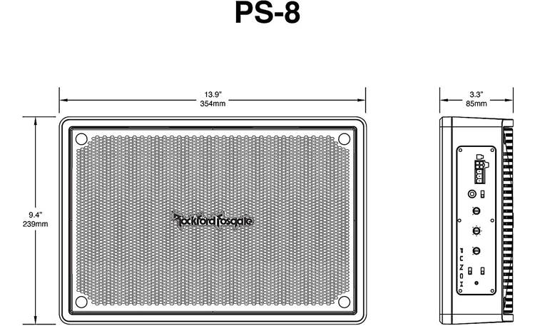 Rockford Fosgate PS-8 Dimensions