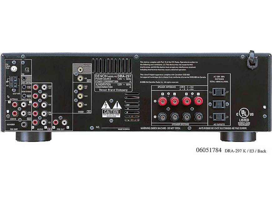 Denon DRA-297 XM-ready stereo receiver at Crutchfield Canada