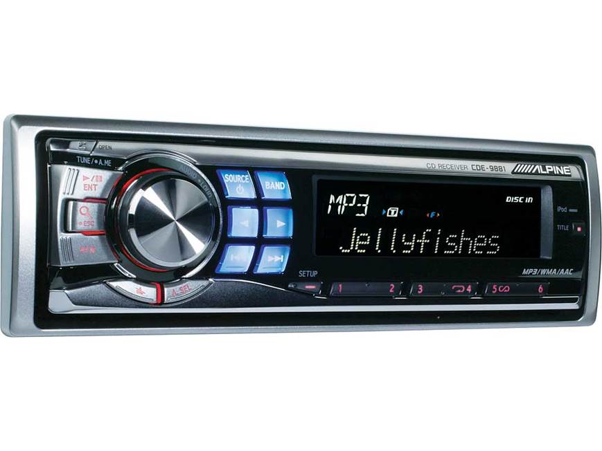 Alpine CDE-9881 CD receiver with MP3/WMA/AAC playback at