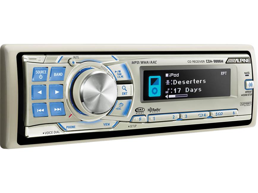 Alpine CDA-9886M Marine CD receiver with USB input and iPod® cable
