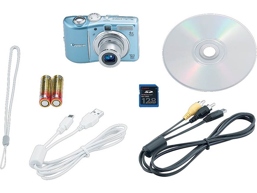 Canon PowerShot A1100 IS (Blue) 12.1-megapixel digital camera with