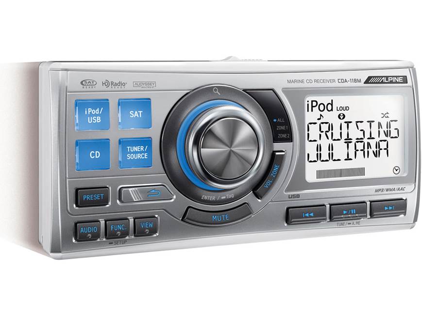 Alpine CDA-118M Marine CD receiver at Crutchfield Canada