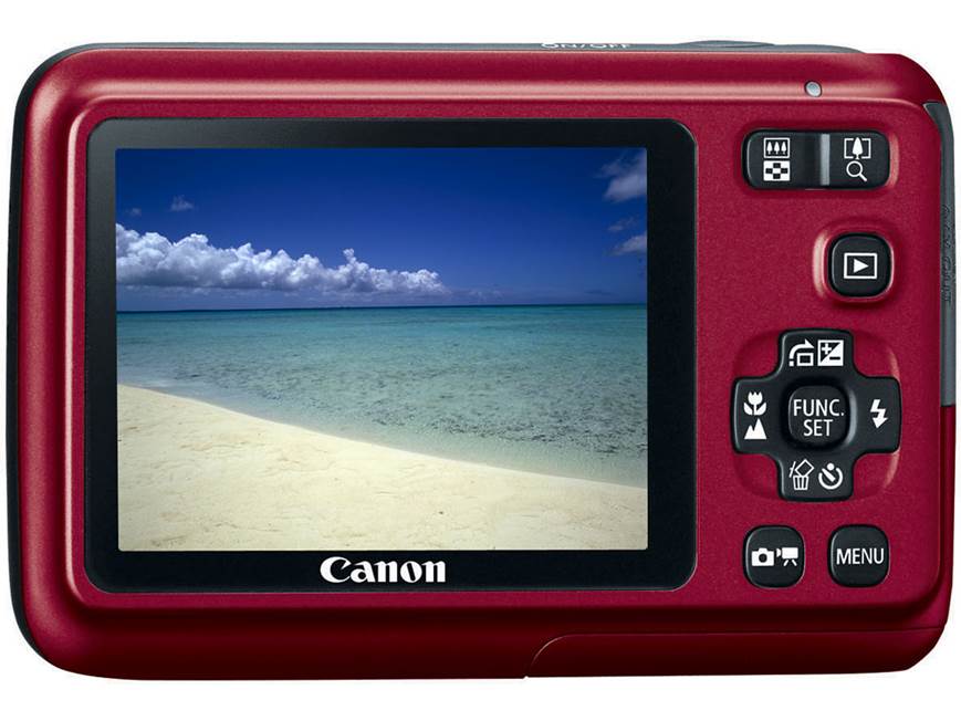 Canon PowerShot A495 (Red) 10-megapixel digital camera with 3.3X