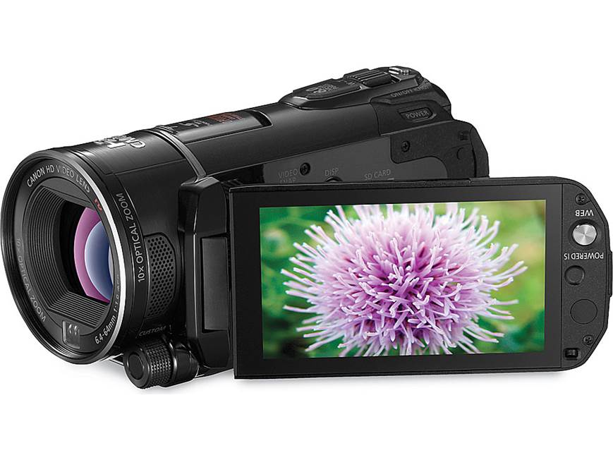 Canon VIXIA HF S200 HD camcorder with dual SD slots and 3-1/2