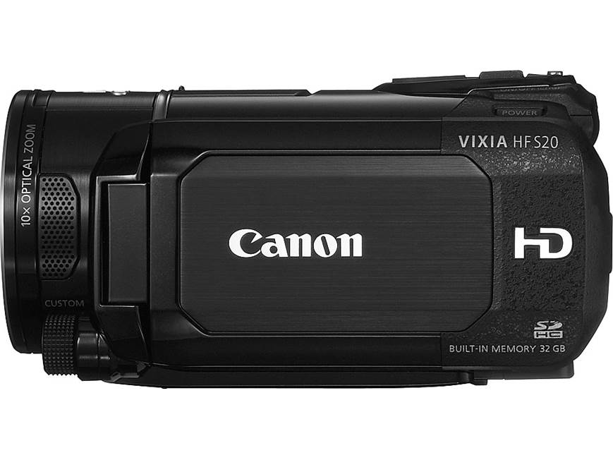 Canon VIXIA HF S20 HD camcorder with 32GB memory, dual SD slots