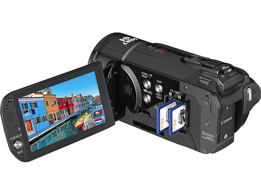 Canon VIXIA HF S20 HD camcorder with 32GB memory, dual SD slots