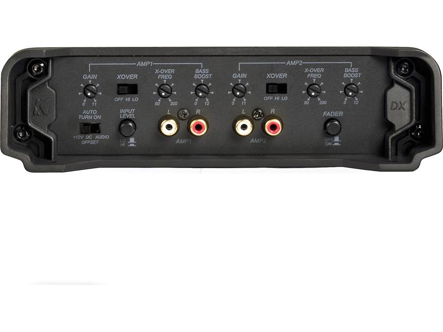 Kicker 11DX400.4 4-channel car amplifier — 50 watts RMS x 4 at