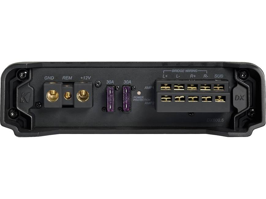 Kicker 11DX600.5 5-channel car amplifier — 40 watts RMS x 4 at 4