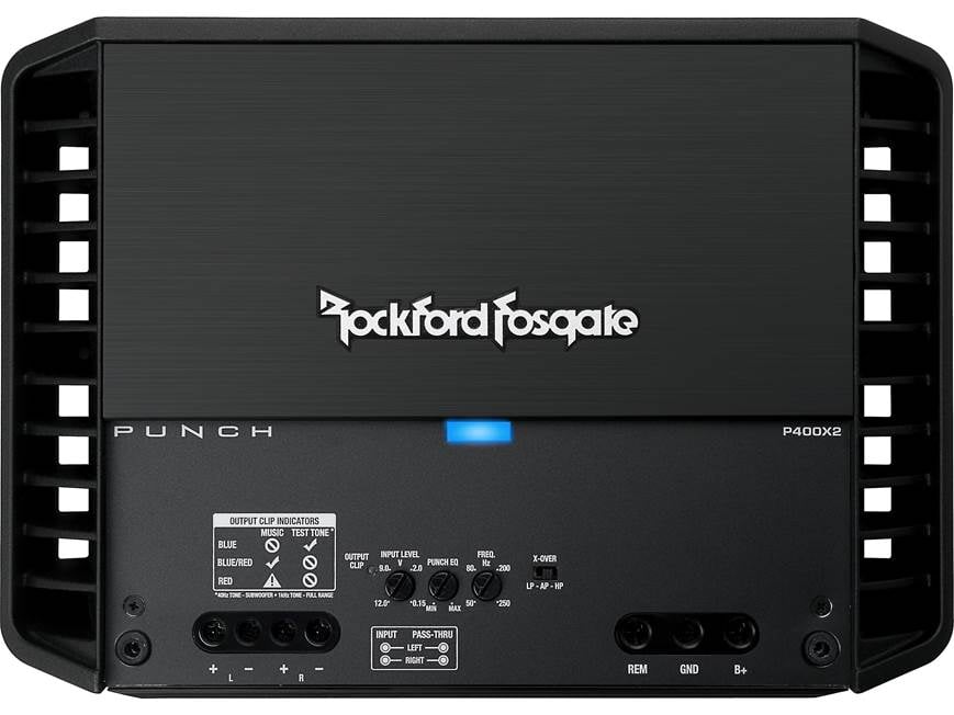 Rockford Fosgate Punch P400X2 2-channel car amplifier — 125 watts