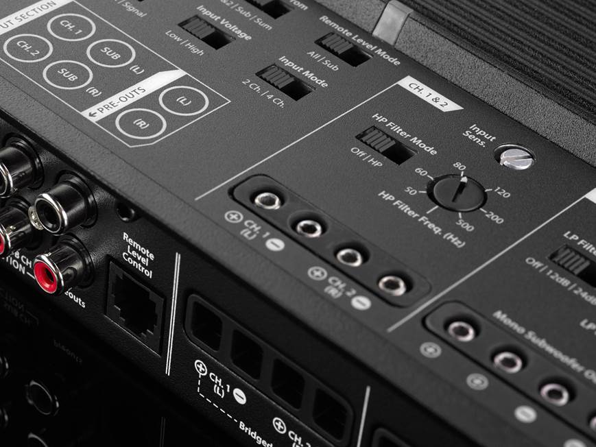 JL Audio XD500/3v2 3-channel car amplifier — 75 watts RMS x 2 at 4