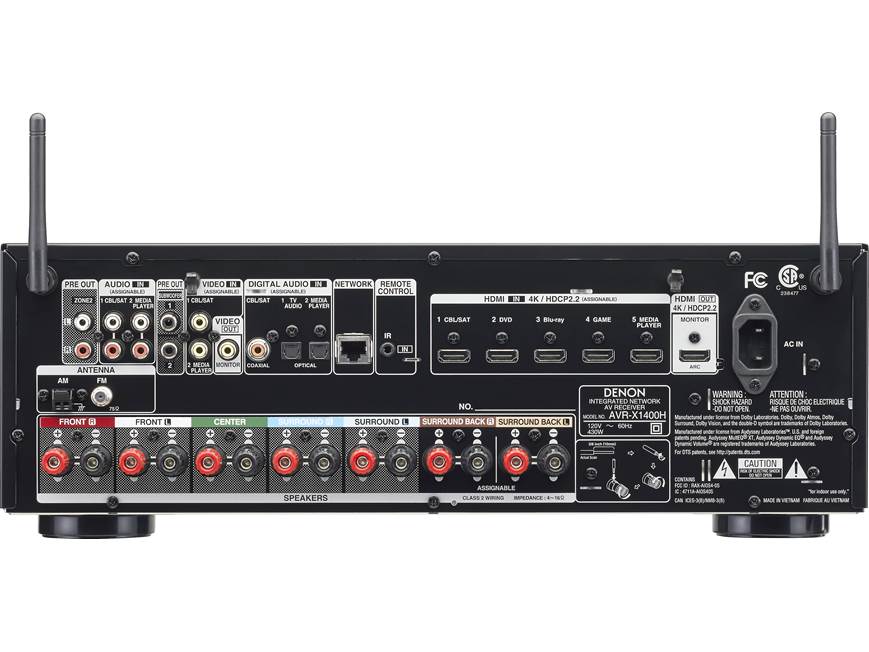 Denon AVR-X1400H IN-Command 7.2-channel home theatre receiver with Denon AVR-X1400H IN-Command 7.2-channel home theatre receiver with