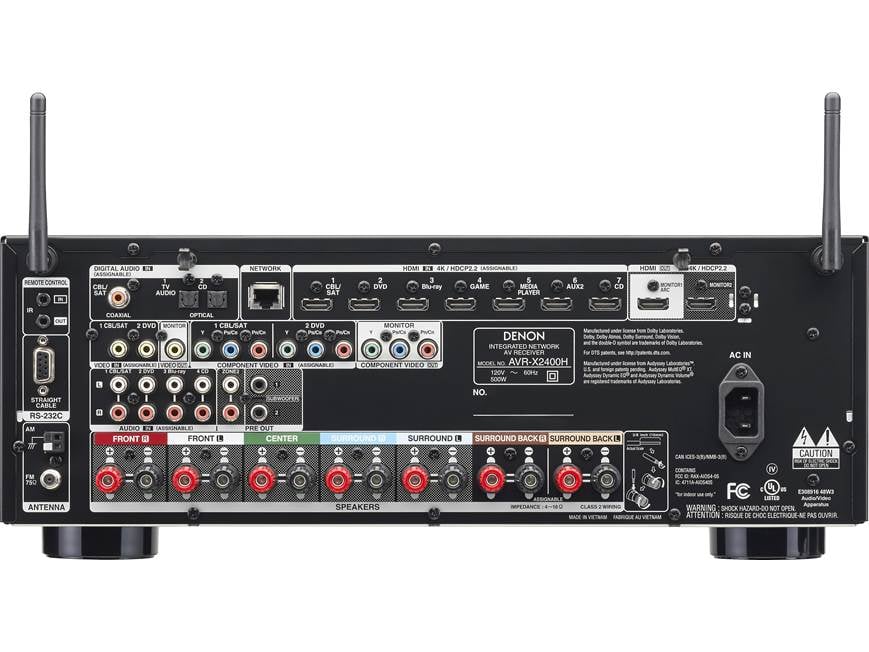 Denon AVR-X2400H IN-Command 7.2-channel home theatre receiver with