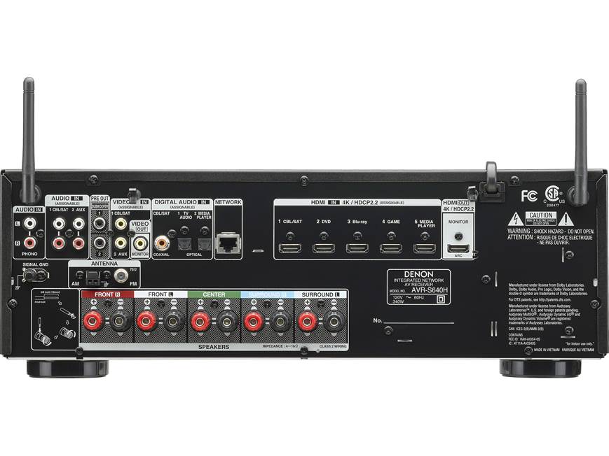 Denon AVR-S640H 5.2-channel home theatre receiver with Wi-Fi