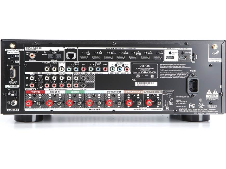 Denon AVR-X2500H 7.2-channel home theatre receiver with Wi-Fi
