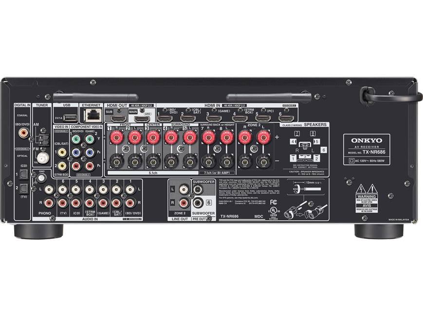 Onkyo TX-NR686 7.2-channel home theatre receiver with Wi-Fi