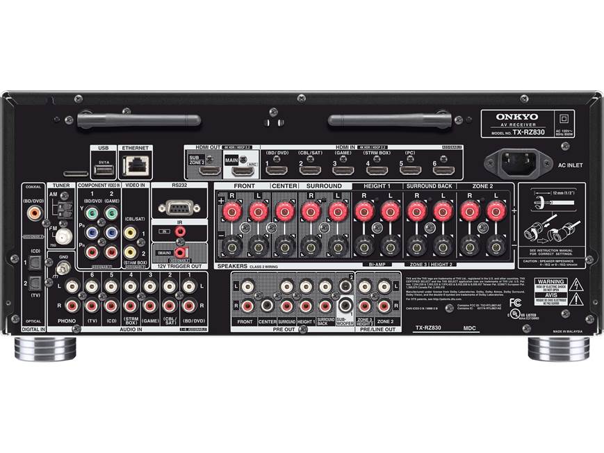 Onkyo TX-RZ830 9.2-channel home theatre receiver with Wi-Fi