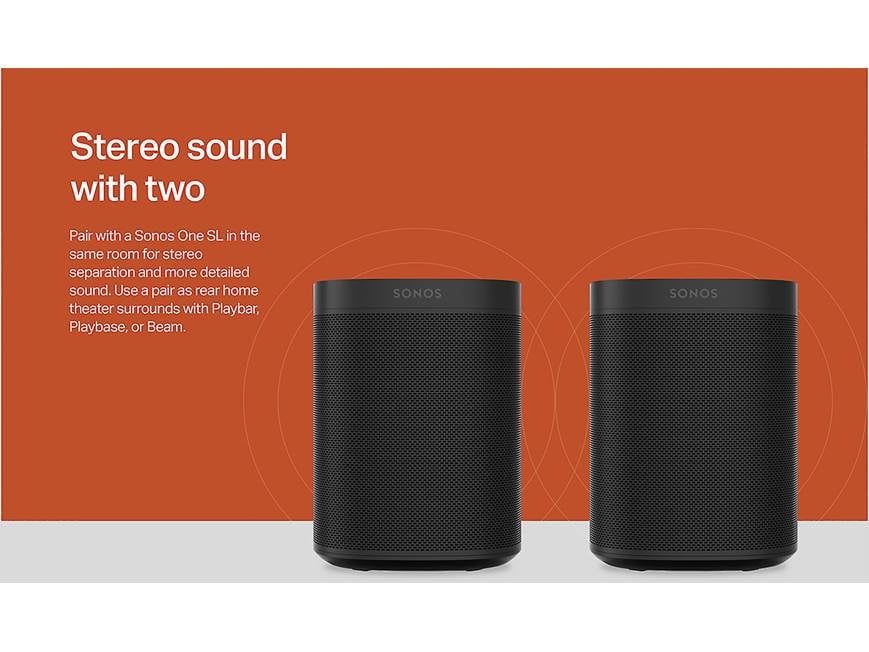 Sonos One (Black) Wireless streaming smart speaker with built-in