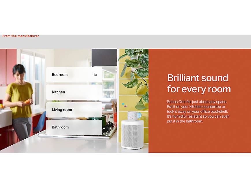 Sonos One (White) Wireless streaming smart speaker with built-in