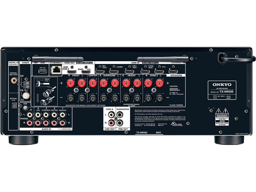 Onkyo TX-NR595 (2019 model) 7.2-channel home theatre receiver with