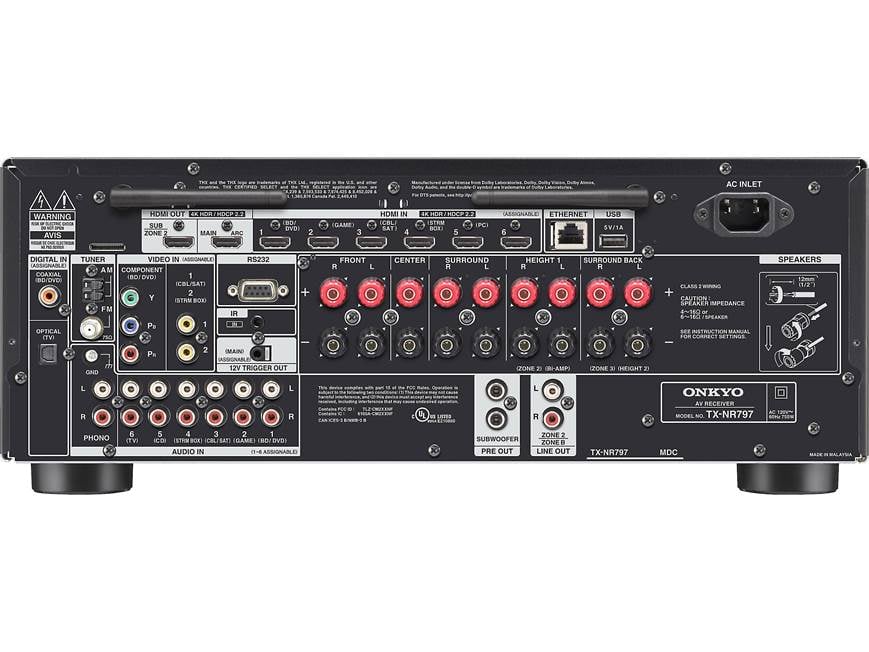 Onkyo TX-NR797 (2019 model) 9.2-channel home theatre receiver with