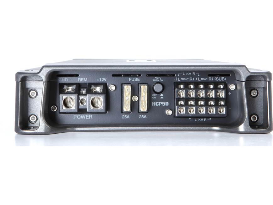 Hertz HCP 5D 5-channel car amplifier — 50 watts RMS x 4 at 4 ohms