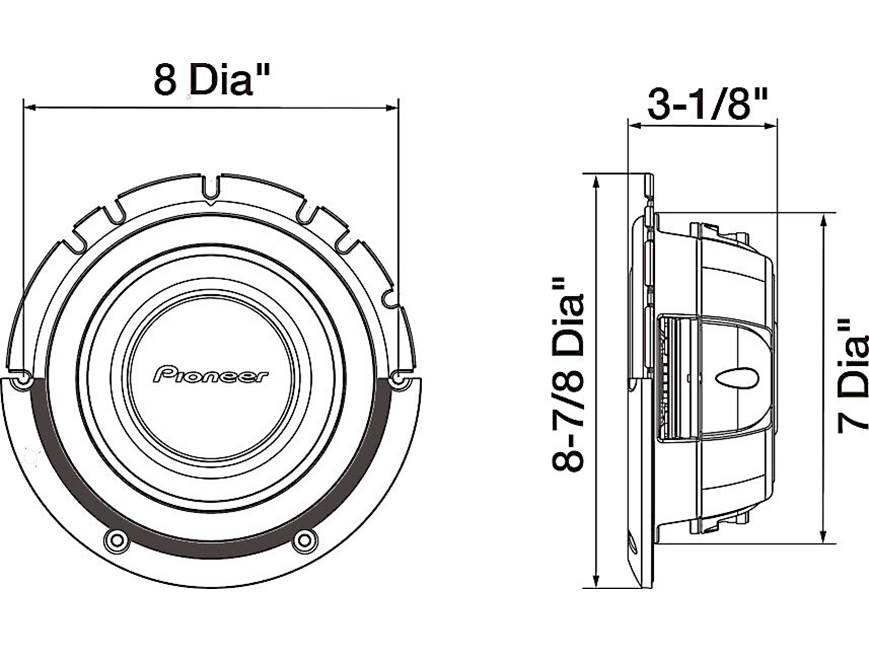 Pioneer TS-A2000LD2 Shallow-mount 8