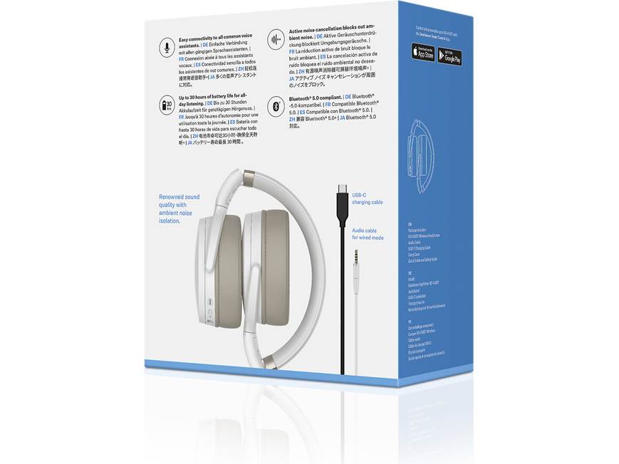 Sennheiser HD 450BT (White) Over-ear wireless noise-canceling