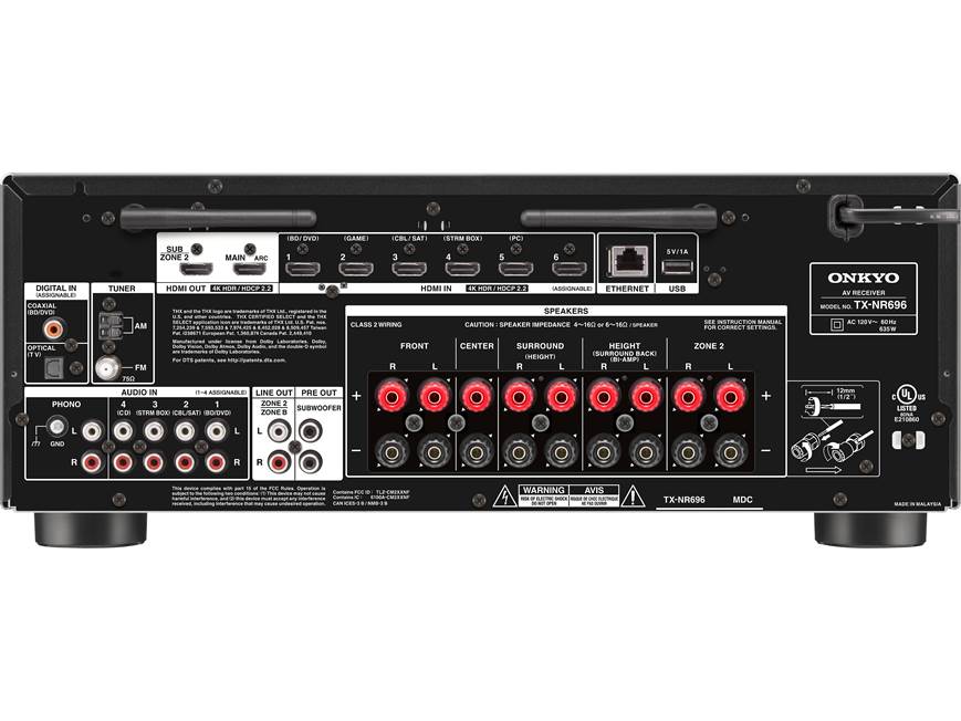 Onkyo TX-NR696 7.2-channel home theatre receiver with Wi-Fi