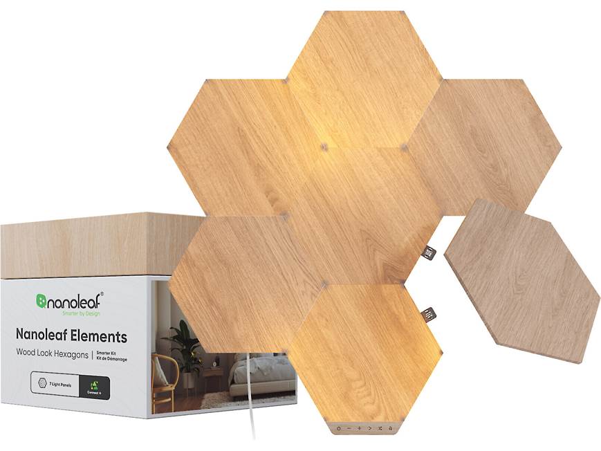 Nanoleaf hexagons ナノリーフ 木目調 Nanoleaf Elements スマートウォールライト ヘキサゴン LED壁面照明 7