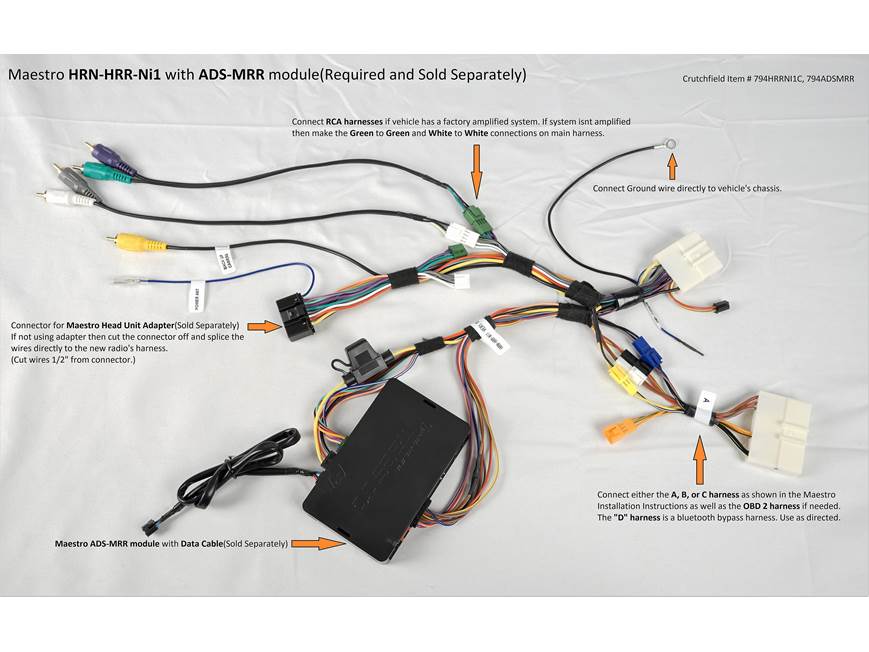 アクセサリー MSHR iDatalink HRN-HRR-NI1 Vehicle-specific Harness ( ADS-MRR or ADS