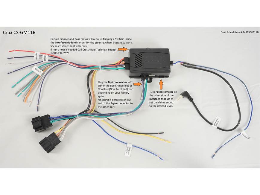 Crux CS-GM11B Wiring Interface Connect a new car stereo and retain
