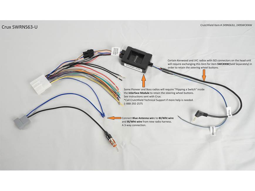 Crux SWRNS-63U Wiring Interface Install an aftermarket radio and