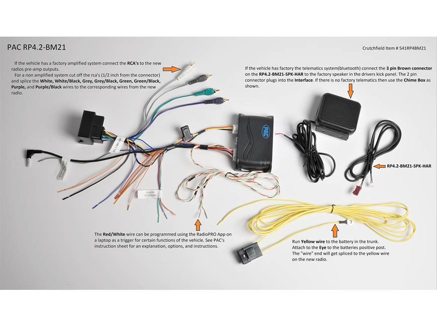PAC RP4.2-BM21 Wiring Interface Connect a new car stereo and