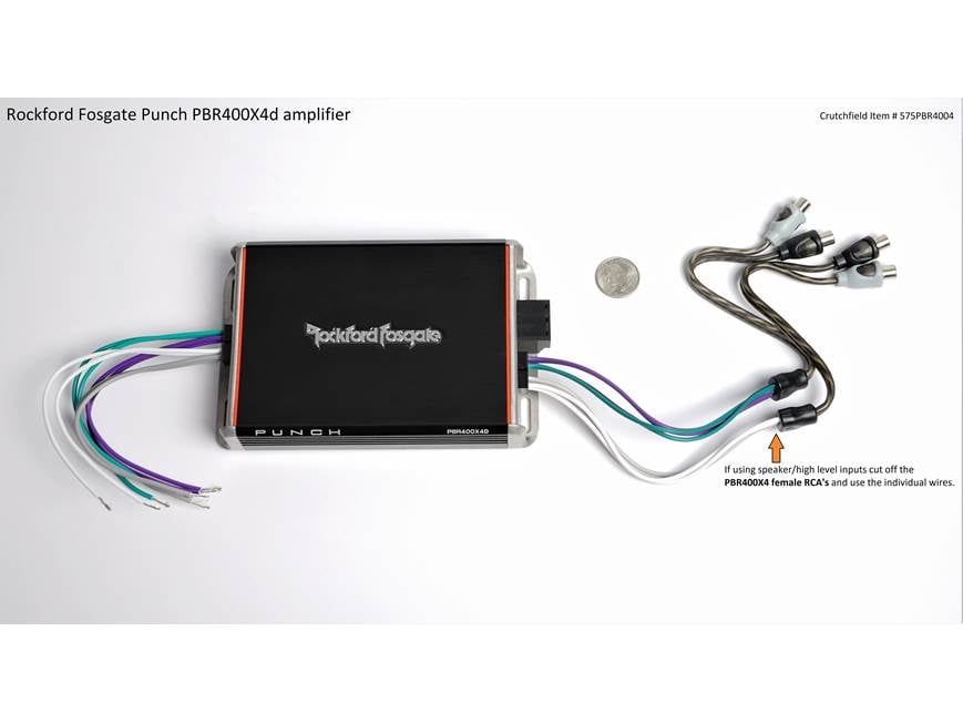 Rockford Fosgate Punch PBR400X4D Compact 4-channel car amplifier