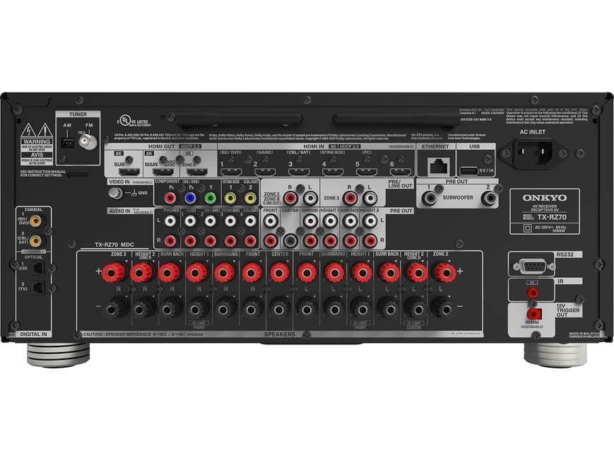 Onkyo TX-RZ70 11.2-channel home theatre receiver with Wi-Fi
