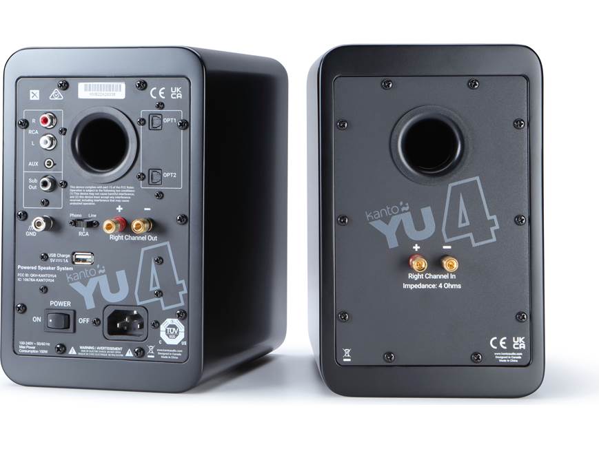 カントナ4 Kanto YU4 (Matte Black) Powered stereo speakers with Bluetooth