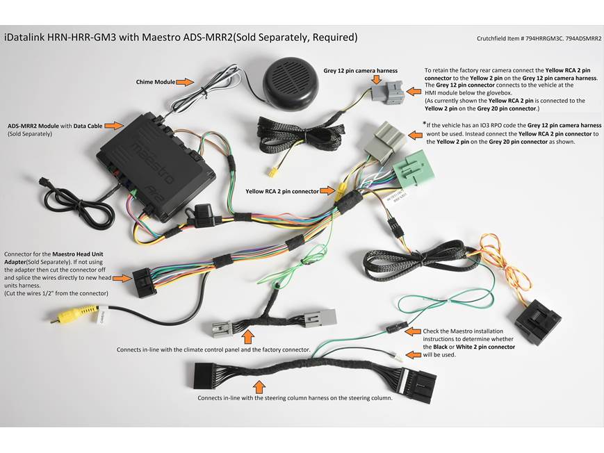iDatalink HRN-HRR-GM3 Vehicle-specific Harness ( ADS-MRR or ADS