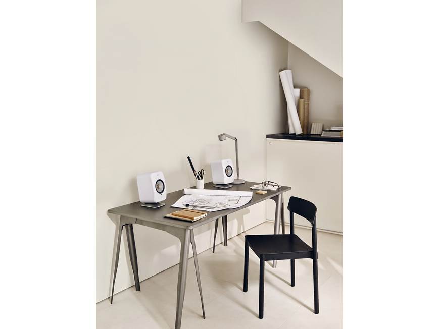 KEF P1 (Silver) Custom desktop stands for KEF LSX II powered