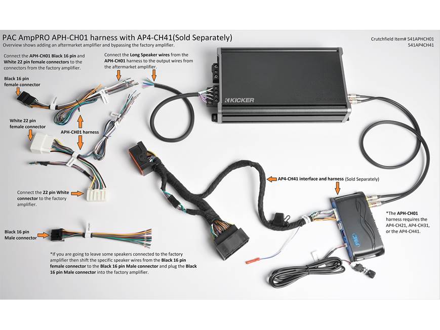 アクセサリー AS-CW1ar PAC APH-CH01 AmpPro Harness T-harness for adding an aftermarket