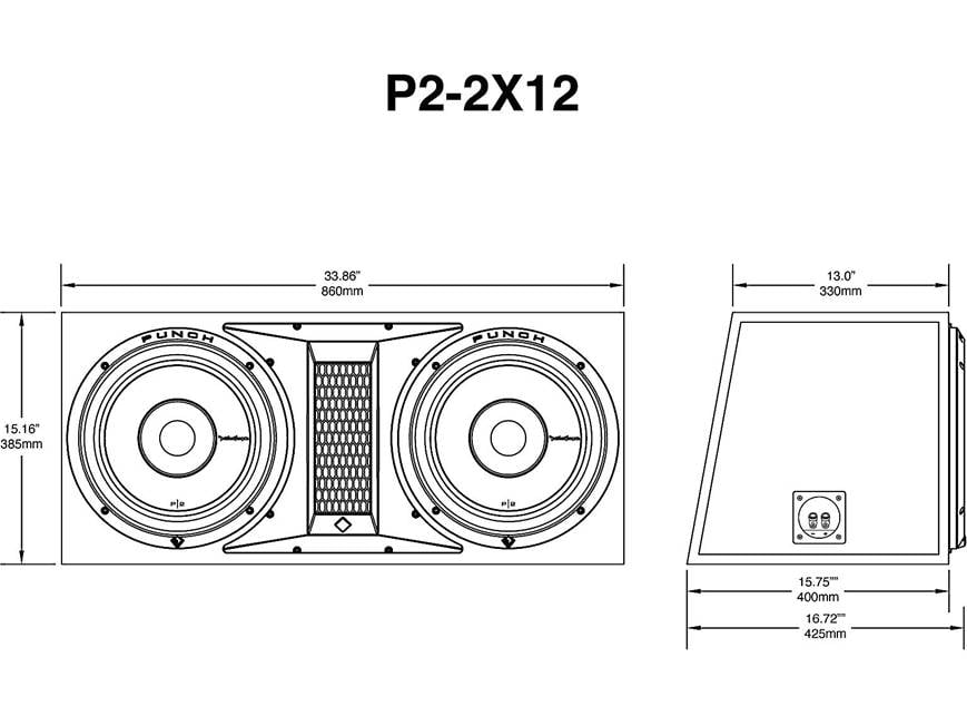 Rockford Fosgate P2-2X12 Ported enclosure with two 12