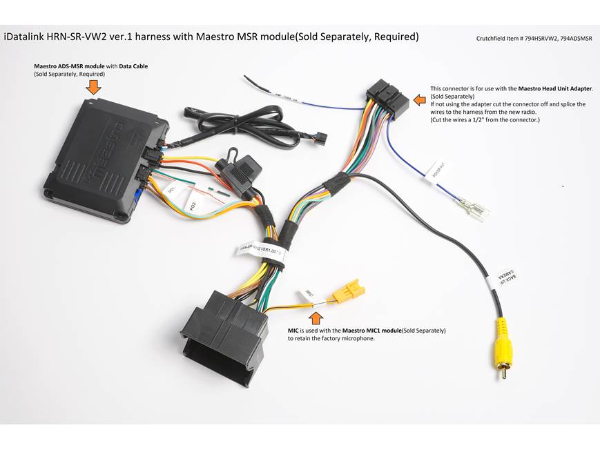 iDatalink HRN-SR-VW2 Vehicle-specific Harness ( ADS-MSR module