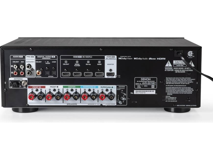 Denon AVR-S570BT 5.2-channel home theatre receiver with Bluetooth