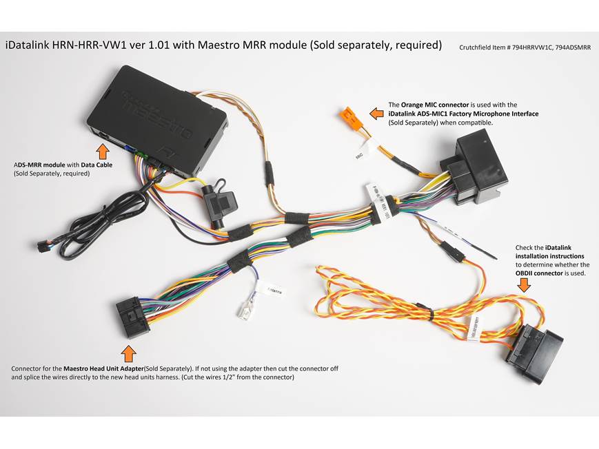 iDatalink HRN-HRR-VW1 Vehicle-specific Harness ( ADS-MRR or ADS