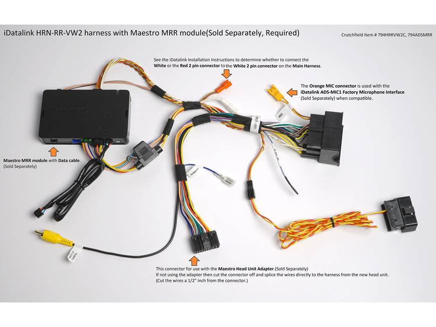 iDatalink HRN-HRR-VW2 Vehicle-specific Harness ( ADS-MRR or ADS